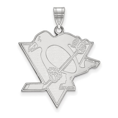 Black Bow Jewelry 14k White Gold Pittsburgh Penguins NHL Extra Large Pendant