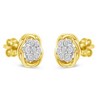 Haus of Brilliance Yellow Gold Plated Sterling Silver Diamond Rose stud Earrings - 3 of 4