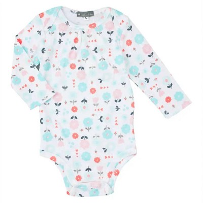 Girl ' Floral Ribbed Bodysuit - Petit Confection