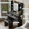 Vanity Desk with Mirror and Lights,Included Padded Stool, Storage Drawers, USB Outlets, Hair Dryer Holder, Adjustable LED Light with 3 Lighting Modes - 4 of 4