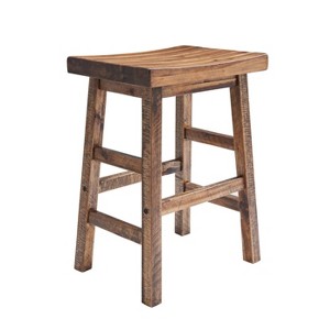26" Durango Industrial Wood Counter Height Barstool Dark Brown - Alaterre Furniture - 1 of 4