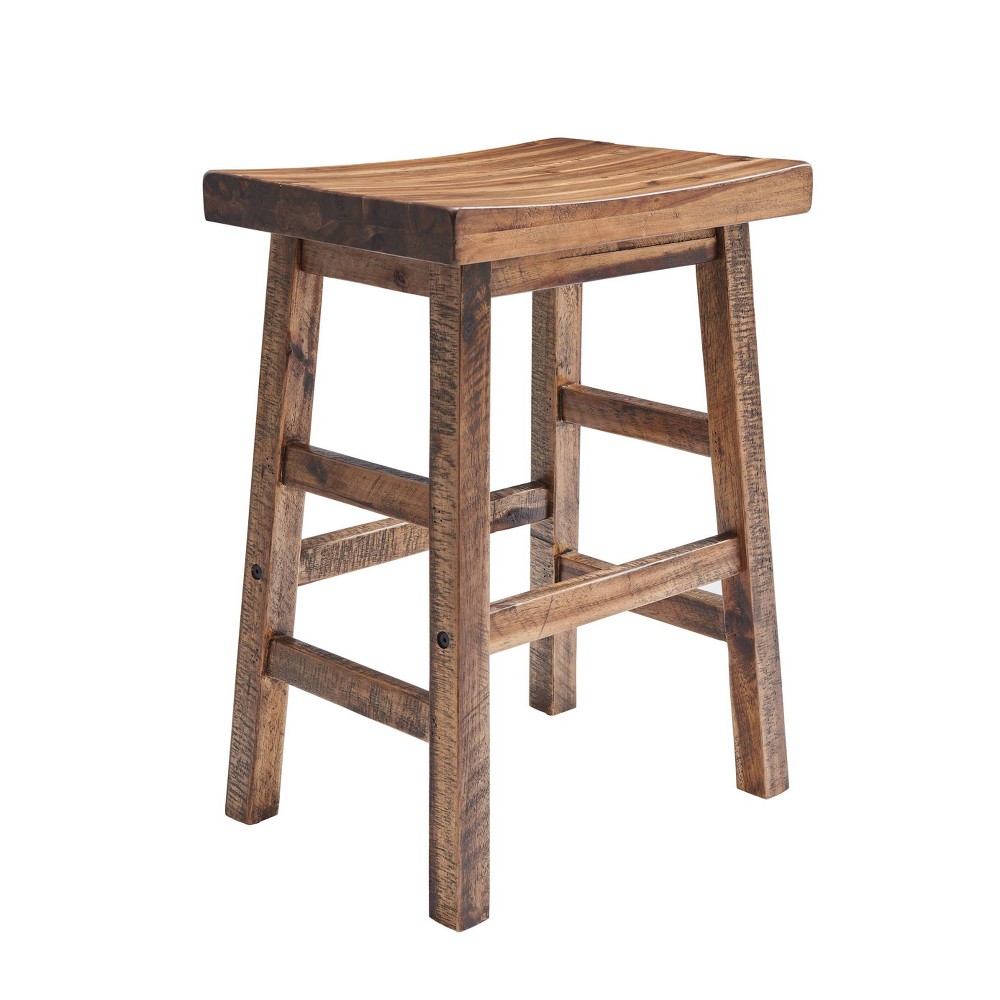 Photos - Chair 26" Durango Industrial Wood Counter Height Barstool Dark Brown - Alaterre