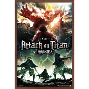 Trends International Attack on Titan - Season 2 Teaser One Sheet Framed Wall Poster Prints - 1 of 4