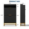 Narrow Shoe Cabinet Storage for Entryway, Modern Fluted Shoe Rack Organizer with 2 Flip Drawers and an Open Shelf - 3 of 4