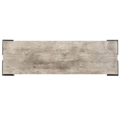 Lux Transitional Black & White Rectangular Console Table with Iron Legs