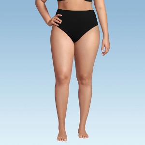 Lands' End Women's Chlorine Resistant Smoothing Control High Waisted Bikini Bottoms - 1 of 4
