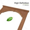 MAYEERTY Full Length Mirror Solid Wood Inner Arch Carved Right Angle Brown 71x35x2in No Stand - 3 of 4