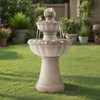 VEVOR Outdoor Water Fountain, 36.5 in Height Fountain and Waterfall, 2-Tier Floor Standing Rock Base Style Fiberglass and Resin Fountains, Gray - 2 of 4