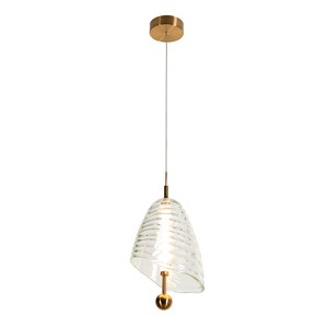 LNC Penstemon 1-Lights Modern  Luxury Cylinder Resin Integrated LED Mini Pendant  Lights, Gold,3.7in/8.7in - 1 of 4