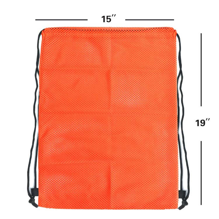 GSE 19"x15" Mesh Drawstring Backpack Bag for Sports Gym Gear, Backpacking, Camping Gear, Travel, 2 of 7
