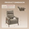 Push Back Recliner Chair, Upholstered Leather Recliner with Footrest, 118-150° Adjustable Wingback Chair for Living Room, Bedroom, Small Spaces – Grey - 3 of 4