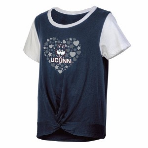 NCAA UConn Huskies Girls' White Tie T-Shirt - 1 of 3