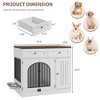 Dog Crate Furniture with 2 Drawers and Storage Cabinet, 37.4" L x 23.6" W x 33.4" H Farmhouse Dog Kennel with 2 Mental Doors - 2 of 4