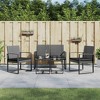 vidaXL Garden Dining Set Dark Gray Polypropylene with Rattan Look - 2 of 4