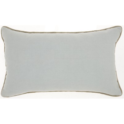 Powder Blue Beaded Velvet Rectangular Throw Pillow 12" x 20"