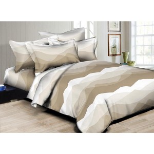 Better Bed Collection 300TC Valleys & Hills Taupe Duvet Set - 1 of 3