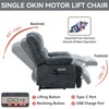 PAGED Modern Recliner Chair, Heating Massage Chair with Cup Holder, Side Pocket and USB Port, Chenille Accent Chair for Bedroom, Living Room - 2 of 4