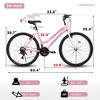 VASIP 24''Mountain Bike for Adults & Teens,21-Speed Gears & Dual V-Brakes, Durable Carbon Steel Frame,Pink - 2 of 4