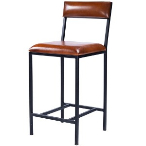 HomeRoots 27" Brown And Black Iron Bar Chair - 1 of 3