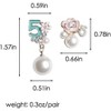 Blossoming Number Five Earrings - Pearl Camellia Flower Drops with Symbolic Elegance - 2 of 4