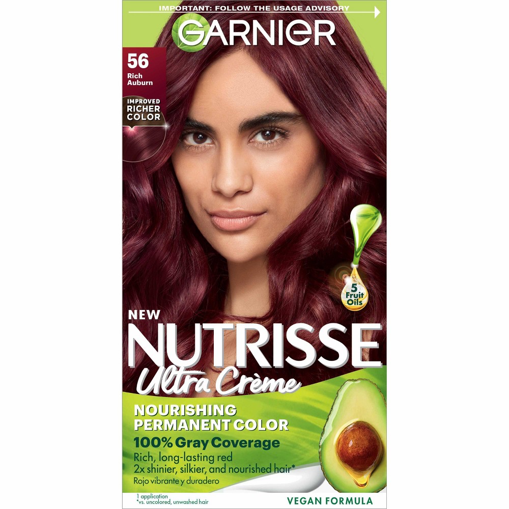 Photos - Hair Dye Garnier Nutrisse Nourishing Permanent Hair Color Creme - 56 Medium Reddish 