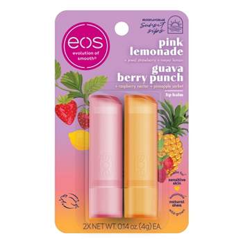 eos Lip Balm Sticks - Pink Lemonade + Guava Berry Punch - 2pk