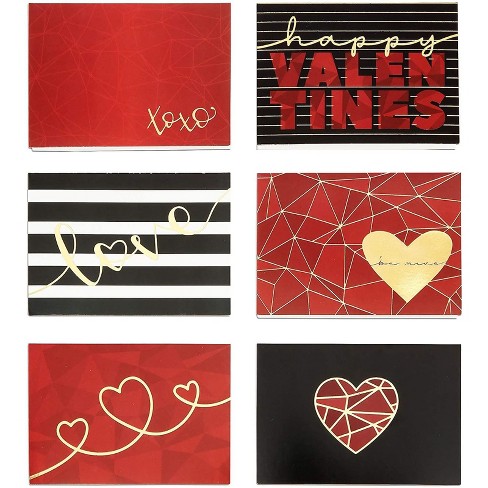 Paper Junkie 24 Pack Mini Valentine S Cards With Envelopes And Stickers 6 Designs 2 5 X 3 5 In Target