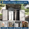 Garbage Bin Shed Stores, 3x6 FT Outdoor Metal Storage Shed for 2 Trash Cans, Steel Lockable Trash Can Storage for Garden Yard Lawn - 3 of 4