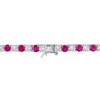 EVERLY JEWELRY  |   Sterling Silver 33 CT TGW Created Ruby & Created White Sapphire Necklace Tongue & Groove Clasp - 2 of 4