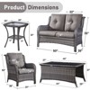 Gymojoy 5 Piece Outdoor Wicker Loveseat Sofa with Patio Chairs with Coffee Table and Side Table - 3 of 4