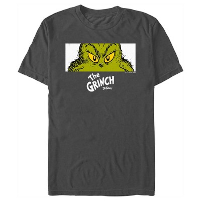 Men's Dr. Seuss Grinch Eyes T-shirt - Charcoal - Small : Target