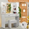 Vanity Desk with Mirror and Lights, Makeup Vanity with 2 Drawers and 6 Storage Shelves, 3 Lighting Modes Adjustable - 4 of 4