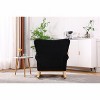 CAVINAS Upholstered Rocking Chair with Wood Legs and Curved Back, Foam-Filled Accent Chair for Living Room, Bedroom, Reading Corner - 3 of 4