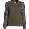 Lands' End Women's Serious Sweats Lace Sleeve Sweatshirt - 3 of 4
