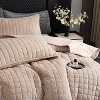 Hachikiko Soft Plush Luxurious Velvet Quilt Set with Pillow Shams, Modern Quilted Bedding for Bedroom & Guest Room Decor - 3 of 4