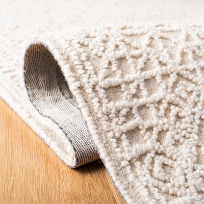 Elegant Light Beige 6' Square Hand-Tufted Wool Area Rug