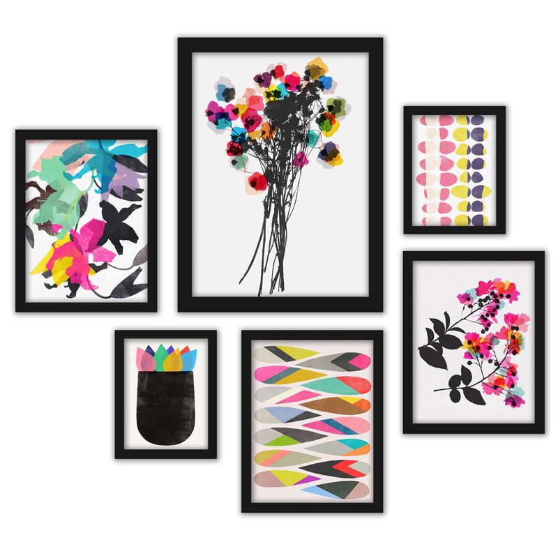 Americanflat Modern Botanical (Set Of 6) Framed Prints Gallery Wall Art Set Colorful Abstract Contemporary Florals By Garima Dhawan, 3 of 6