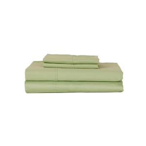 Castle Hill London 410 Thread Count Cotton Sateen Sheet Set Deep Pocket - Misty Jade - 1 of 4