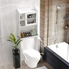 Over The Toilet Storage Cabinet with Adjustable Shelf and Door, Bathroom Space Saver Organizer Above Toilet, Free Standing Toilet Rack - 4 of 4