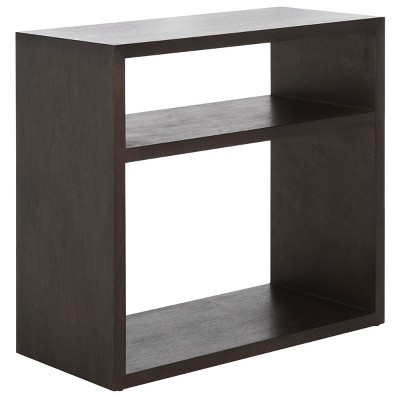 Munson Dark Oak Wood Console Table with Shelves