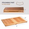 Bamboo Bath Mat - Foldable Wood Shower Mat, Non-Slip Bathroom Mat, Versatile for Indoor & Outdoor Use, Ideal Floor Mat for Spa, Sauna, Pool, 24" x 18" - 3 of 4