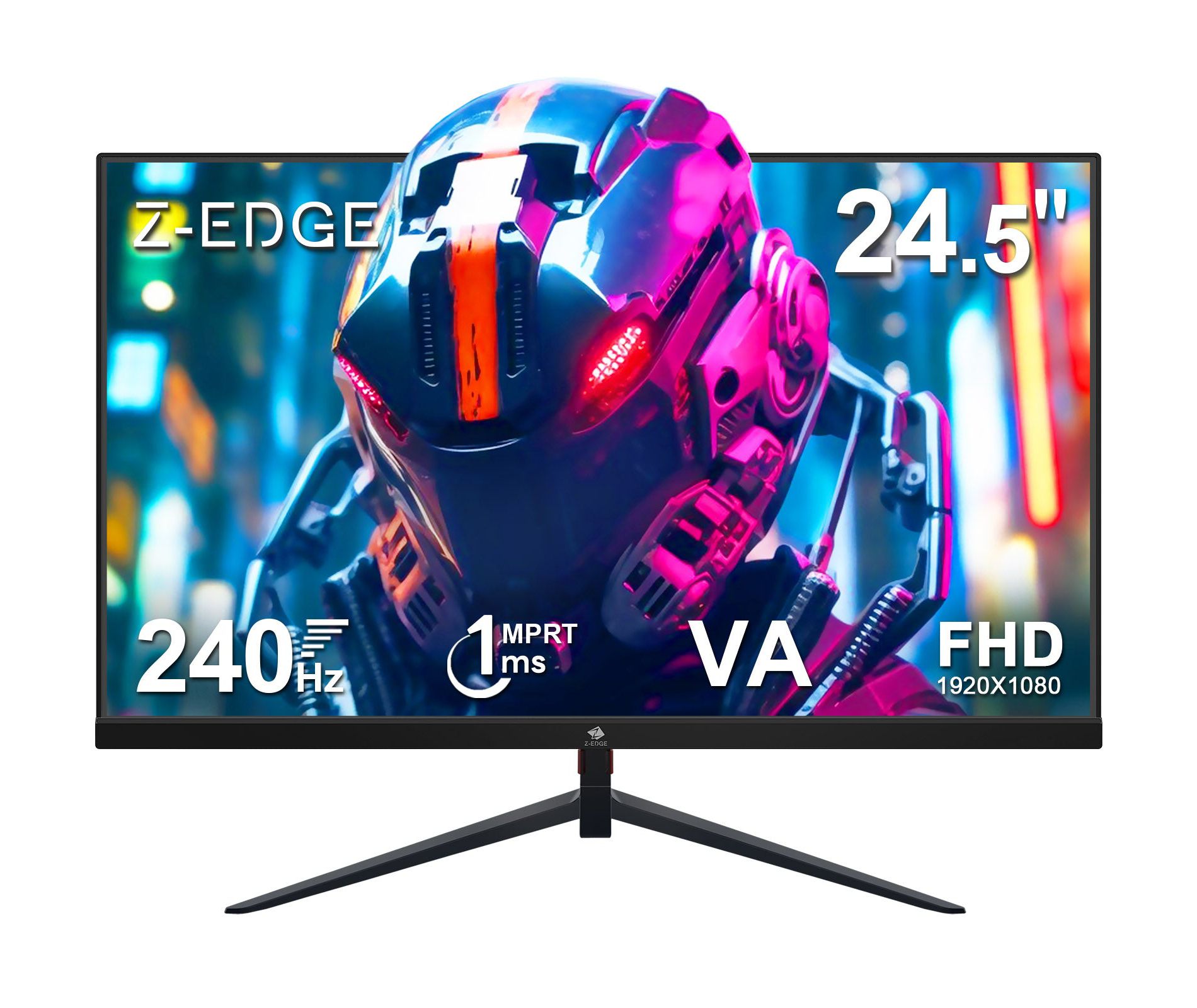 Z-EDGE 24.5" 240Hz FHD 1920x1080 Gaming Monitor, 1ms Frameless LED, Freesync technology, VESA 75x75mm