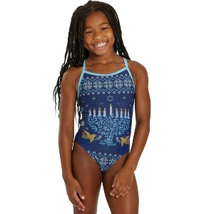 Sporti Granny Sweater Hanukkah Thin Strap One Piece Swimsuit (22-44) - 1 of 4