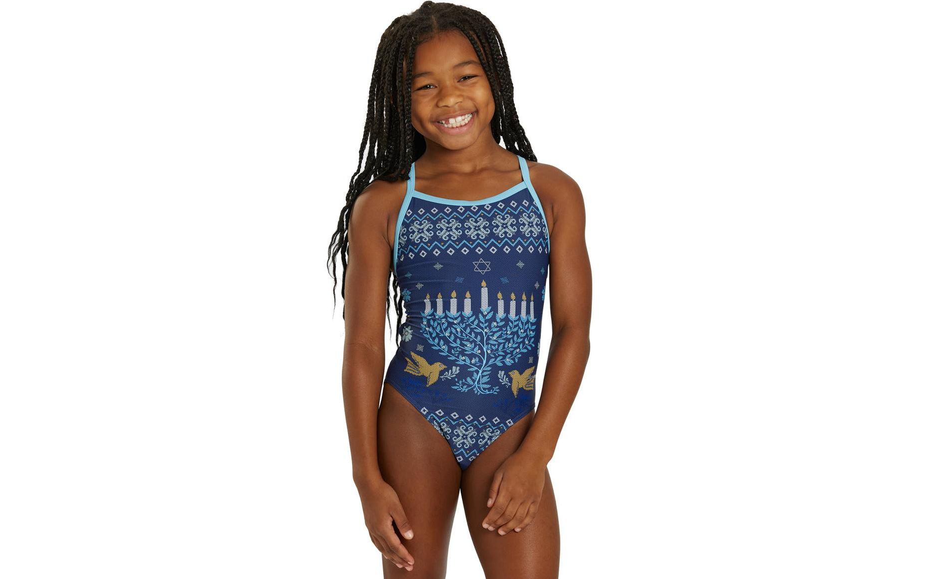 Sporti Granny Sweater Hanukkah Thin Strap One Piece Swimsuit (22-44)