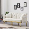 Streamdale Cream White Velvet Sofa Bed - 2 of 4