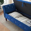 CAVINAS Velvet Storage Ottoman Bench, Rectangular Ottoman Bench with Crystal Tufting, Safety Hinges, Upholstered Ottoman Foot Rest with 1 Pillow - 3 of 4