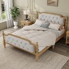 Full/Queen/King Size Platform Bed, Traditional Style Solid Wood Bed Frame with Upholstered Tufted Headboard, No Box Spring Needed - ModernLuxe - 3 of 4