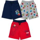 Sesame Street Elmo Grover Oscar the Grouch French Terry 3 Pack Shorts Blue / Grey / Red 