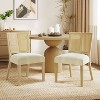 Christopher Knight Home Set of 2 Genesis Rubberwood Upholstered Dining Chairs with Cane Webbing Beige/Light Ash - 2 of 4