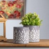 Melrose Ornate Metal Planter (Set of 2) - 2 of 4